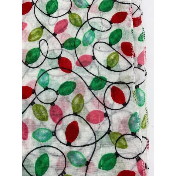 Colorful Festive Holiday Light Bulb Print Polyester Scarf - Picture 3 of 5